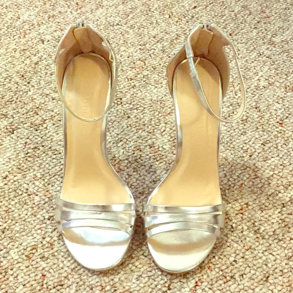 Silver high heels